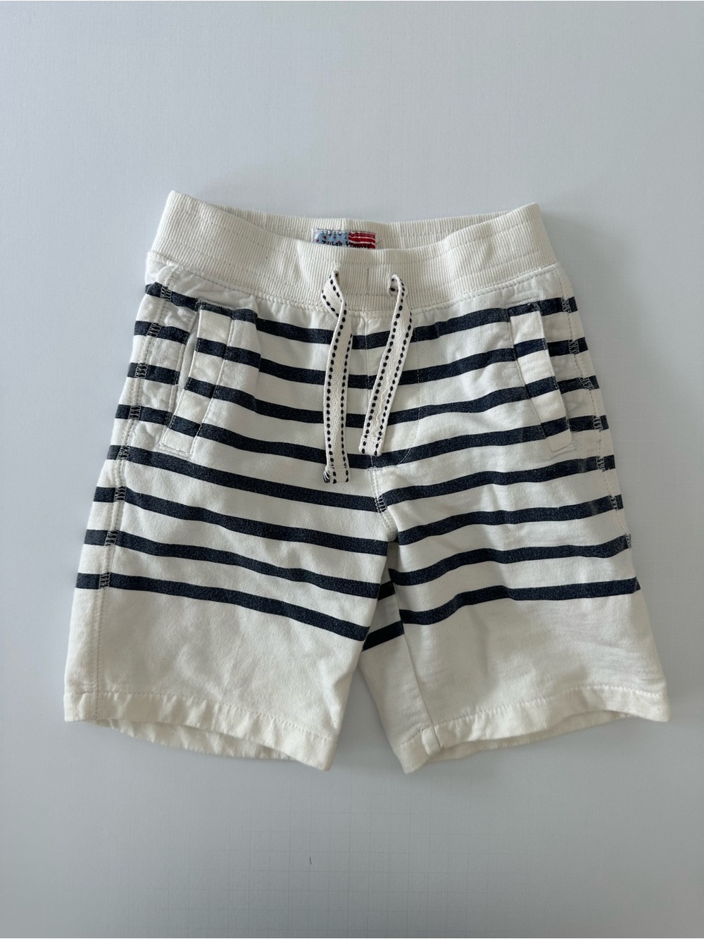 Tailor Vintage Boys Navy White Striped Cotton Shorts 5T 4th Of July Summer